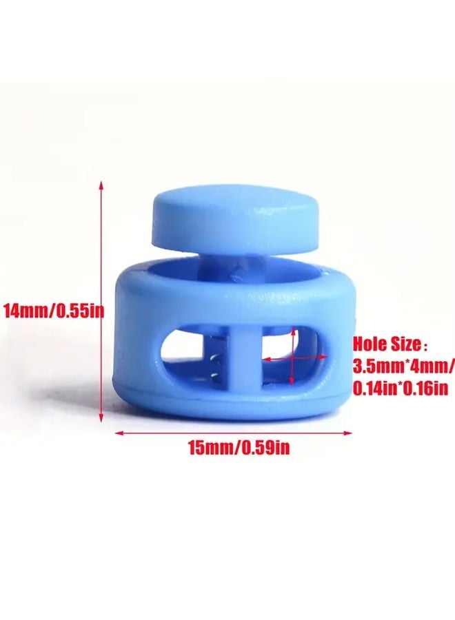 Light Blue Plastic Cord Lock Clamp Toggle Clip Stopper Buckles For Paracord Rope Drawstring Bag - Image 3